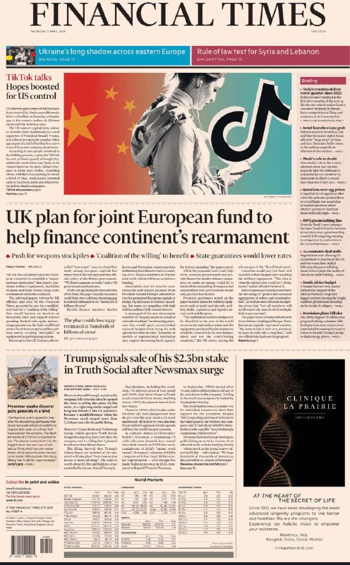 Financial Times-03.04.2025⚠️德国基民盟人士警告德国人不应忽视俄罗斯威胁；以色列计划占领加沙大片地区作为缓冲区；叙利亚和黎巴嫩面临法治考验；法国极右翼领导人勒庞抨击法官 “政治化”；谷歌旗下DeepMind限制AI研究以专注增长....📌Download                    #金融时报