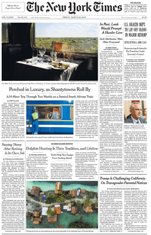 The New York Times-28.03.2025⚠️美国空袭也门胡塞武装，难以将其彻底击败；加沙抗议者要求哈马斯下台，以色列议员投票扩大司法权力；土耳其反对派呼吁抵制，此前伊斯坦布尔市长被捕，BBC记者因报道抗议活动被驱逐....📌Download                 #纽约时报