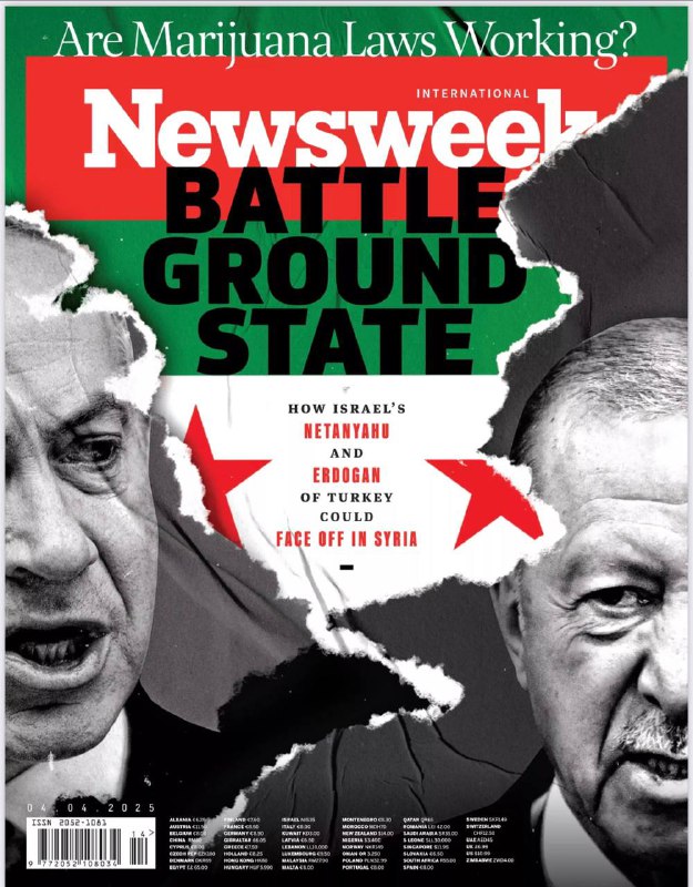 Newsweek-04.04.2025⚠️叙利亚局势动荡，美国盟友土耳其和以色列在叙利亚的利益竞争加剧，存在潜在冲突风险；智利审查与中国的天文台项目；美国政府对大麻合法化的效果存疑伦敦希思罗机场附近变电站火灾致机场关闭18小时，大量航班取消；德国出台欧洲钢铁行动计划，以应对能源成本高、全球竞争和美国关税等问题....📌Download               #新闻周刊