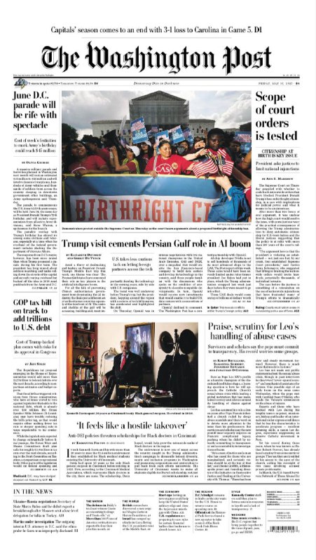 The Washington Post-16.05.2025⚠️越南因“中国贸易后门”问题面临美国压力，转运贸易受密切关注；Meta推迟旗舰AI模型“Behemoth”发布，内部担忧性能未达预期；苹果Vision Pro因设备沉重、应用不足遇冷，二手市场折价显著....📌Download                #华盛顿邮报