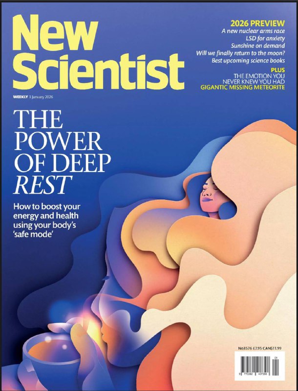 New Scientist-03.01.2026⚠️ 减肥药物革新：GLP-1激动剂类药物持续普及，口服制剂Orforglipron获批在即，生产成本更低、服用更便捷；司美格鲁肽专利在多国到期，仿制药将使价格大幅下降；新一代药物减重效果更显著，还在测试成瘾、白内障等非减重适应症；NASA阿耳忒弥斯二号任务计划不晚于2026年4月发射，4名宇航员将环月飞行，为2027年阿耳忒弥斯三号载人登月铺路；挪威Flocean公司将推出全球首个商用海底淡化设施“Flocean One”，利用深海静水压降低40%-50%能耗，每日产水1000立方米….📌Download                #新科学家