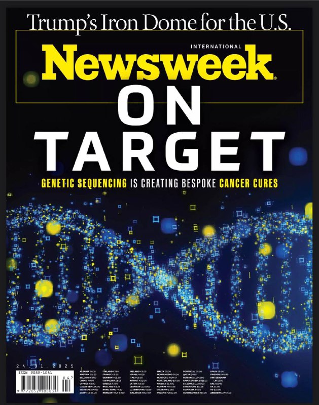 Newsweek-24.01.2025⚠️特朗普承诺打造美国版“铁穹”系统；基因测序推动癌症治疗走向精准化；韩国中小企业在国际市场表现出色，如ONEJOON在电池生产设备领域、Kanglim在起重机出口方面，凭借创新和灵活的经营策略取得竞争优势....📌Download         #新闻周刊