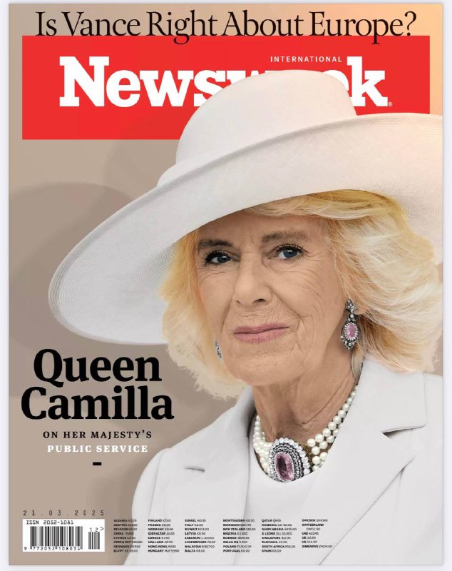 Newsweek-21.03.2025⚠️美国副总统JD·万斯在慕尼黑安全会议上关于欧洲言论引发争议，涉及欧洲自由言论现状及相关案例，专家对此观点不一；美国对加拿大商品加征关税后又暂停，引发加拿大酒类商店撤下美国酒精产品；热带气旋袭击澳大利亚，带来强降雨、洪水和大风；印度尼西亚佛教僧侣庆祝国际妇女节....📌Download                    #新闻周刊