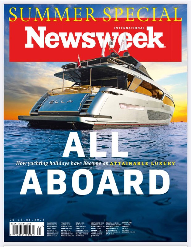 Newsweek-06.06.2025⚠️后疫情时代，游艇旅行因私密性与定制化成为高端度假新宠；巴拿马达连峡谷困境：移民潮导致生态破坏，遗留2500吨垃圾，图尔基萨河细菌超标；首相斯塔默模仿特朗普强硬移民政策，引发党内争议....📌Download                #新闻周刊