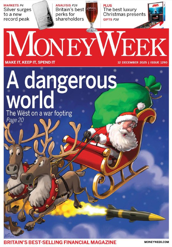 MoneyWeek-12.12.2025⚠️白银价格创历史新高，突破60美元/盎司，年内涨幅翻倍超黄金（60%），工业需求（电动汽车、太阳能面板）与零售投资者替代需求（“穷人的黄金”）共同推动；黄金/白银比率回落至70以下，回归历史正常区间；意大利国债获穆迪评级上调，FTSE MIB指数年内涨27%，但右翼提议动用黄金储备引发争议....📌Download           #理财周刊
