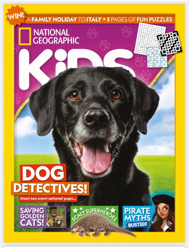National Geographic Kids-I243 2025⚠️主题：介绍10只利用嗅觉帮助人类和野生动物的功勋犬；在乌干达雨林安装摄像头，研究神秘的非洲金猫；白颈雅各宾蜂鸟幼鸟通过长毛和抽搐动作模仿有毒毛虫，躲避天敌....📌Download               #国家地理儿童