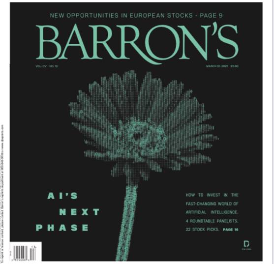 Barron's-31.3.2025⚠️美国股市表现不佳，特朗普政策影响市场预期，关税政策引发市场波动，投资者情绪悲观，零售投资者中看跌比例高；食品行业新品牌崛起，抢占大品牌市场份额；美国能源政策影响行业发展，油企面临不确定性，物流企业或从中受益....📌Download                 #巴伦周刊