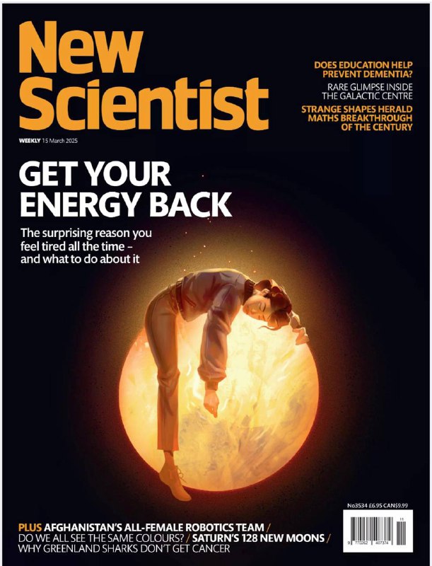 New Scientist-15.03.2025⚠️数学家解决了具有数十年历史的Kakeya猜想，该成果有助于解决其他数学难题，推动数论、偏微分方程等领域的发展；土星新发现128颗卫星，使卫星总数达274颗；天文学家借助高速恒星对银河系中心有了新的观测发现；研究表明太阳曾穿过巨大的尘埃波，影响地球夜空亮度....📌Download                  #新科学家
