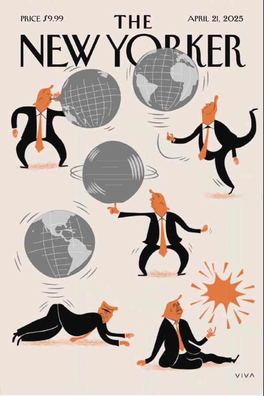 The New Yorker-21.04.2025⚠️特朗普关税政策引发全球市场动荡，其反复调整关税，使全球经济面临不稳定，且政策目的不明，引发各方质疑；美国县监狱存在严重问题，私人医疗公司提供的医疗服务质量差，导致许多患有精神疾病的囚犯饿死或因脱水死亡，引发社会关注和法律诉讼；百老汇相关作品引发关注，如Marshall Brickman的作品展现独特幽默风格....📌Download                  #纽约客